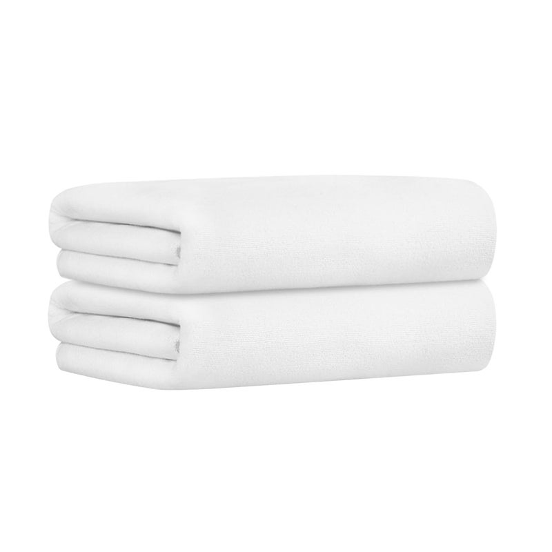 JML Microfiber Bath Towels for Adult, Large Bathroom Towel Set, Oversized, Soft, Super Absorbent Fast Drying for Shower Sauna Swimming Hair Wrap, Beach, Sport, Fitness, Yoga, 2 Pack, 30" x 60" (White) - Image 2